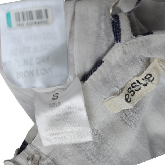 Essue Blue & White Faux Wrap Spaghetti Strap Top Size Small - Picture 2 of 5
